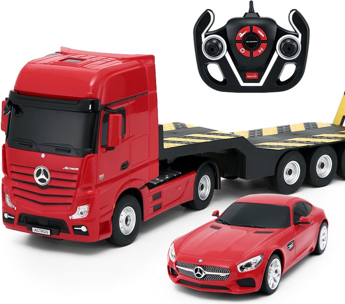Rastar r c 1:26 mb actros + 1 24 auto usb oplaadbaar