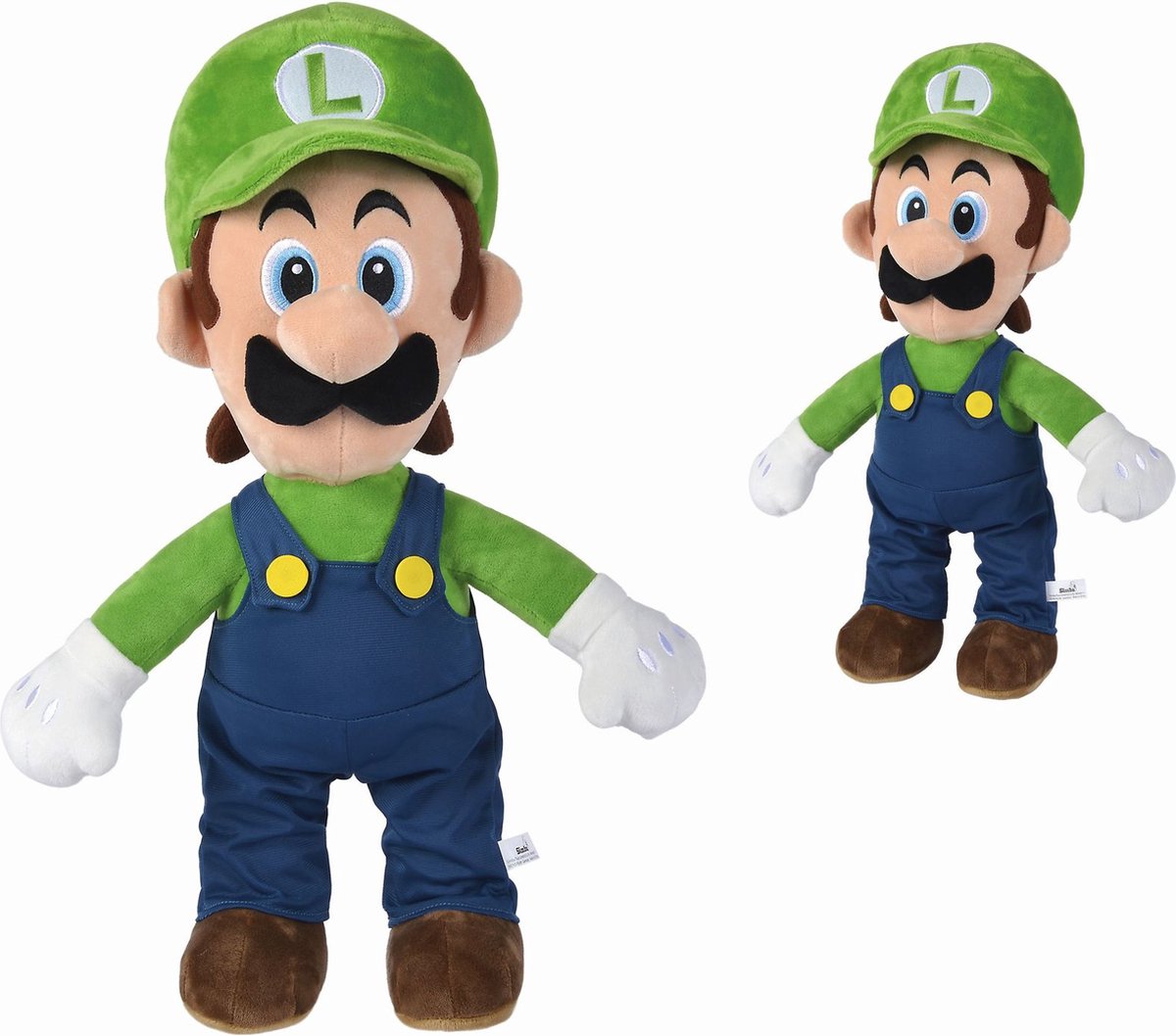 Nicotoy knuffel super mario luigi blauw groen 50 cm