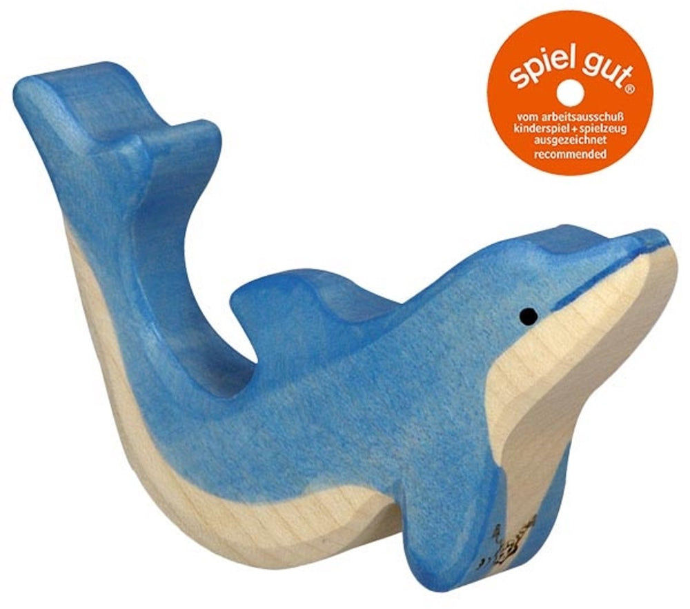 Holztiger dolfijn, klein. 11,5 cm.
