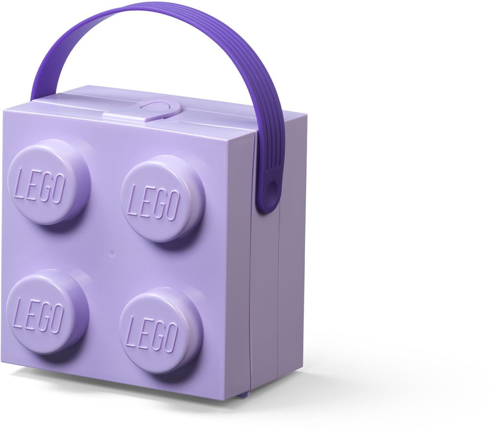 Lego - lunchbox brick 4 met handvat - polypropyleen - paars