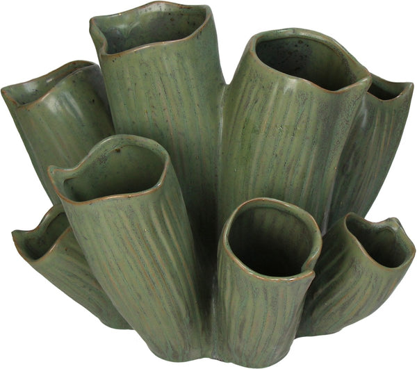Hd collection vaas aardewerk groen 32,5x29x24cm