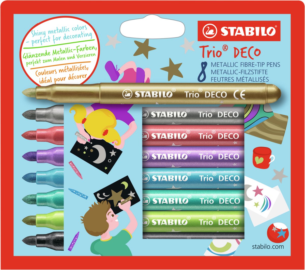 Stabilo trio deco etui 8 stuks | 2 stuks