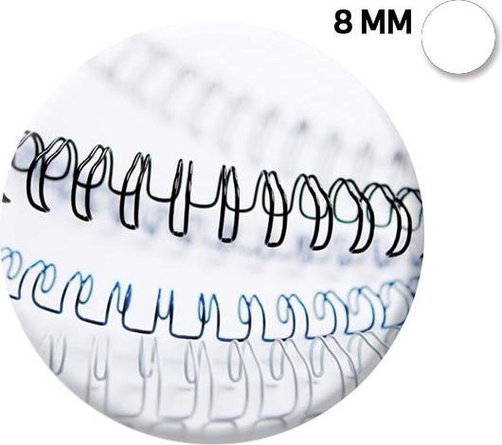 Fellowes metalen bindruggen - 8 mm - 34-rings - a4 - wit - 100 stuks