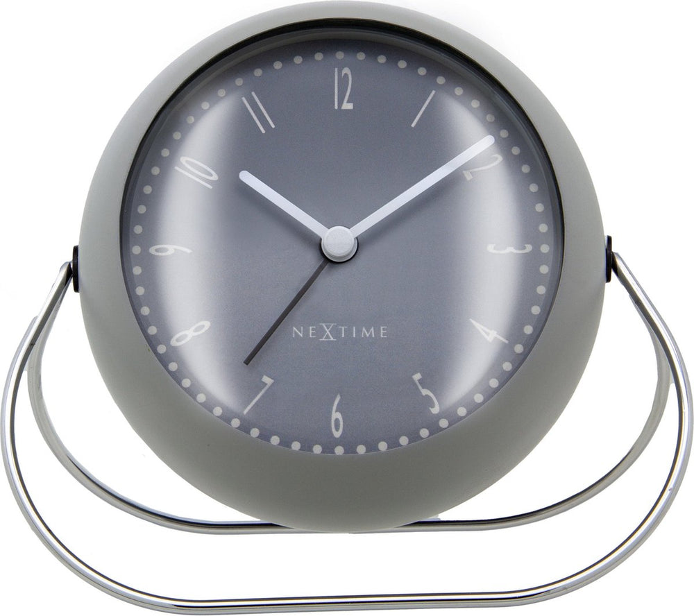 Nextime bubble alarm clock – tafelwekker – 14 × 12 × 8 cm – metaal – grijs – stil