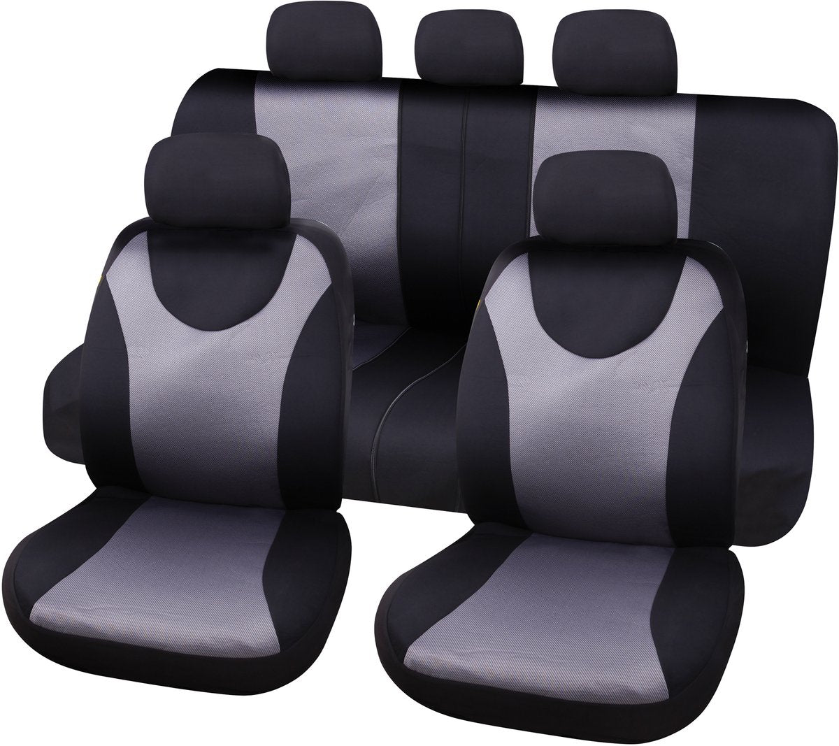 Carpoint stoelhoesset london 9-delig zwart grijs