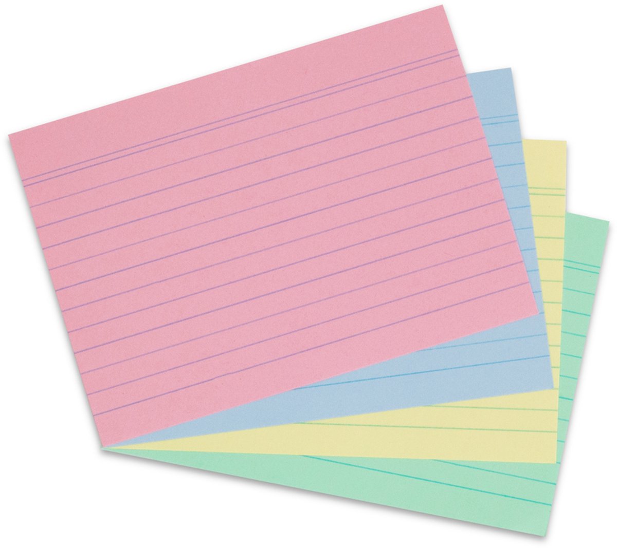 Herlitz indexkaart - a6 - gelinieerd - gr gl ro bl - 200 st.