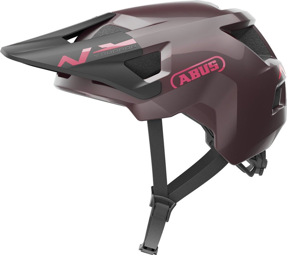 Abus fietshelm youdrop wildberry red s - 48-55 cm - rood - geschikt voor gebruik op mountainbikes - 310 g