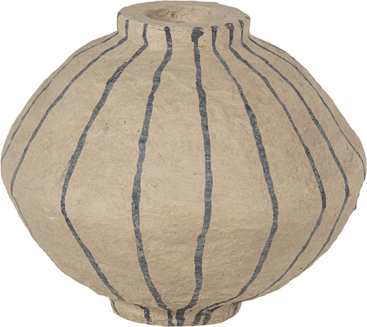 Woood karo decoratie vaas - papier mache - zand - 30x35x35