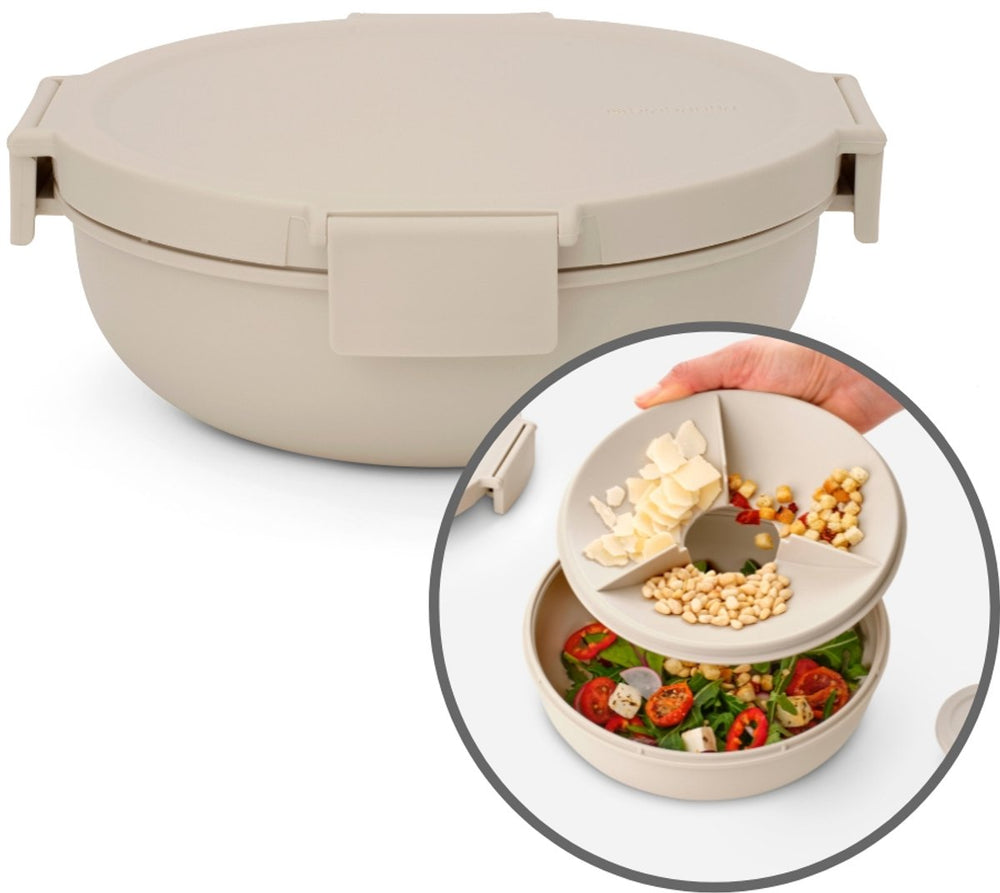 Brabantia make take salade lunchbox to go - 1,3 l - kunststof - soft beige