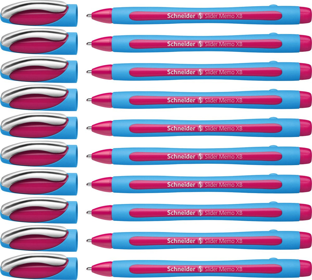 Schneider schrijfwaren schneider balpen - slider memo - xb - 1,4mm - roze - 10 stuks - s-150209-10