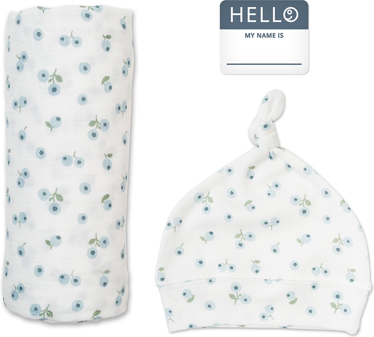 Lulujo hello world swaddle mutsje - blueberry