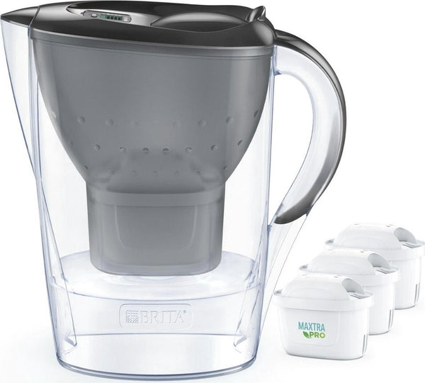 2978 kruik met filter brita marella +3 maxtra pro pp grijs polypropyleen 2,4 l 150 l