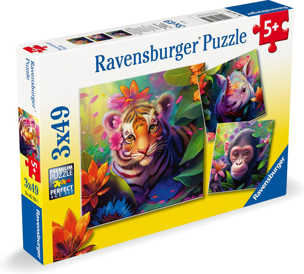 Ravensburger jungle babies puzzles - three puzzles - 49 pieces - children's puzzle