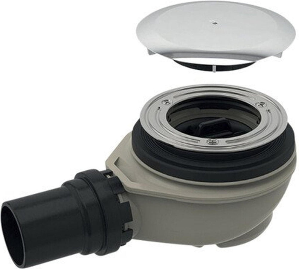 Geberit douchebakafvoer met deksel 90 mm. chroom