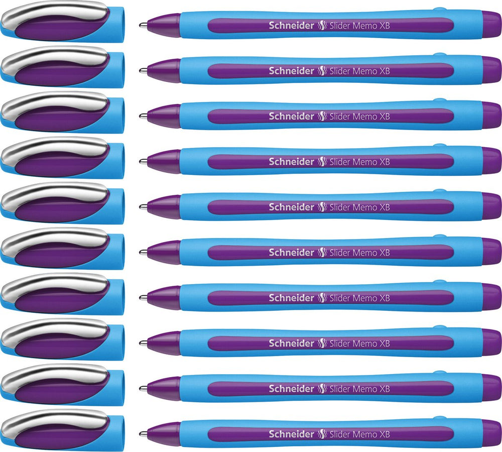 Schneider schrijfwaren schneider balpen - slider memo - xb - 1,4mm - violet - 10 stuks - s-150208-10
