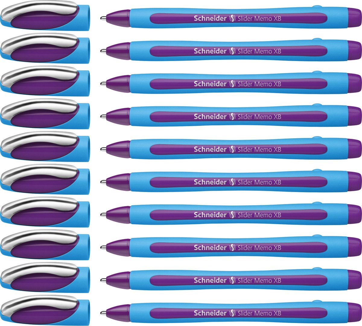 Schneider schrijfwaren schneider balpen - slider memo - xb - 1,4mm - violet - 10 stuks - s-150208-10