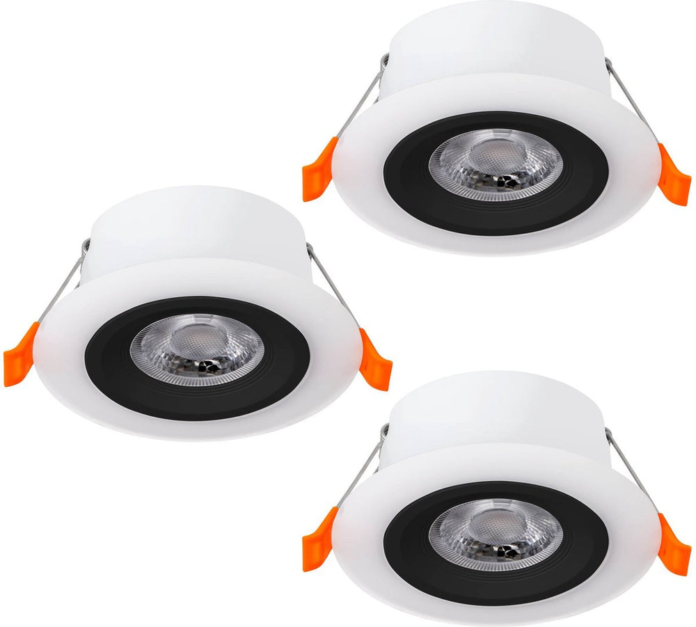 Eglo calonge inbouwspot - led - ø 10 cm - zwart wit - set van 3