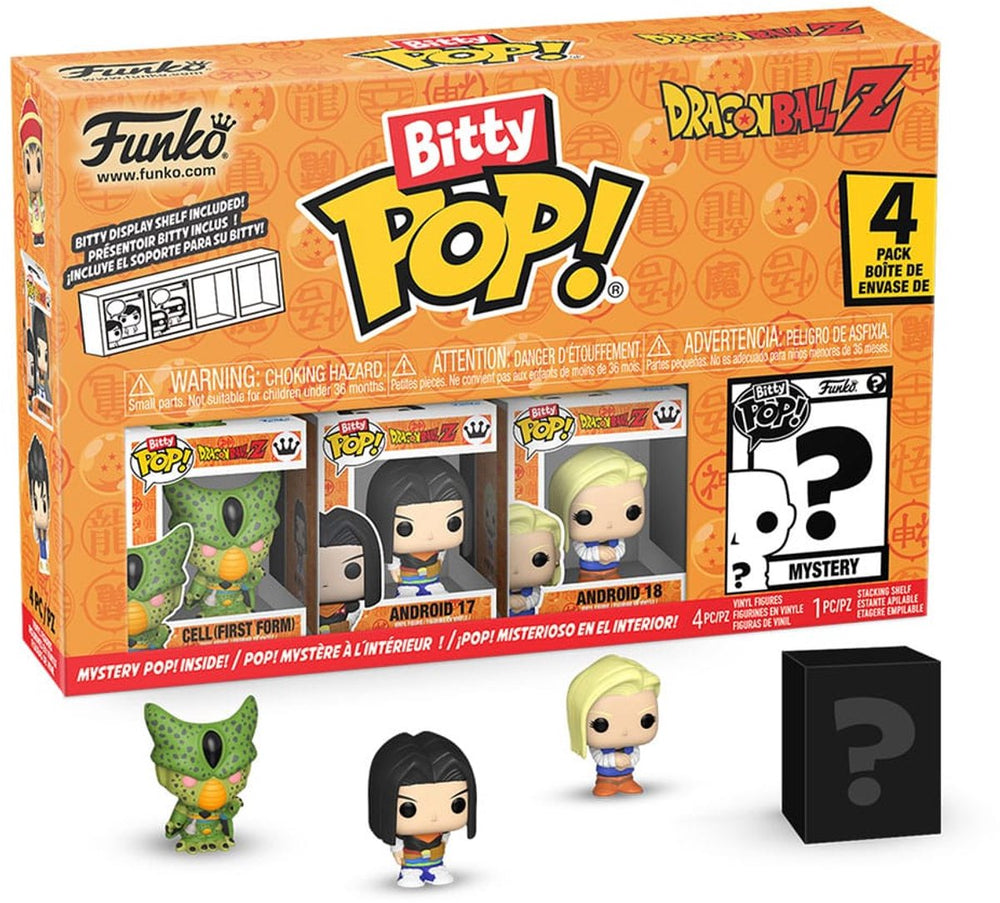 Funko bitty pop! pop! dragon ball z - cell(first form), android 17, android 18