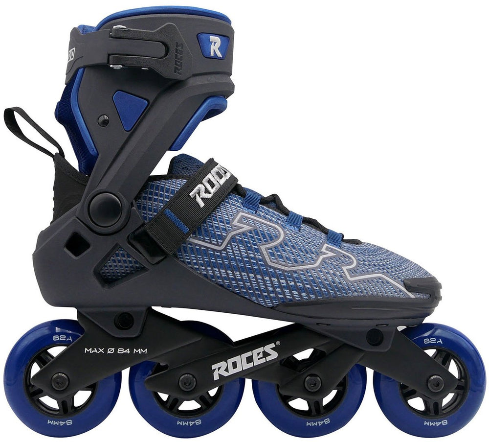 Roces r-evo 84 skeelers – 84mm – softboot – extra comfort stabiliteit – heel lock easy entry – abec-7 – fitness inline skates – heren dames – zwart blauw – maat 40