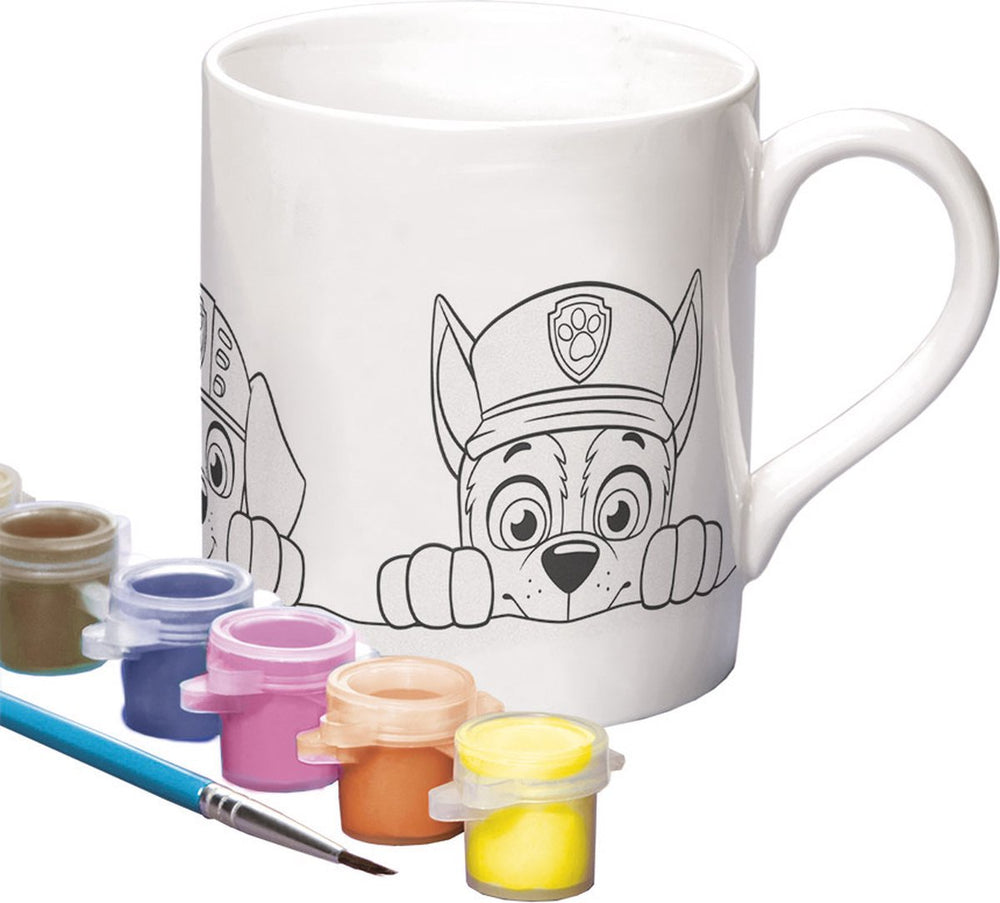 Totum paw patrol speelgoed inkleur beker mok beschilderen - knutselen keramiek incl. verf en penseel creatief speelgoed cadeau jongens en meisjes