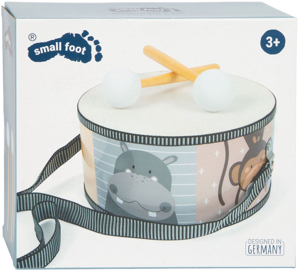 Small foot - wooden drum wild animals with sticks, 3 pcs.