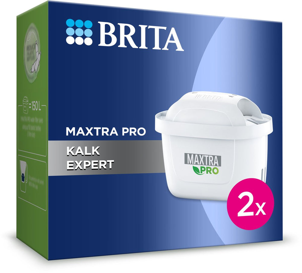 Brita waterfilterpatroon maxtra pro kalk expert - 2 stuks - originele waterfilter voor alle kannen voor bescherming van apparaten bij hard water - filtert o.a. kalk, onzuiverheden, chloor en metalen
