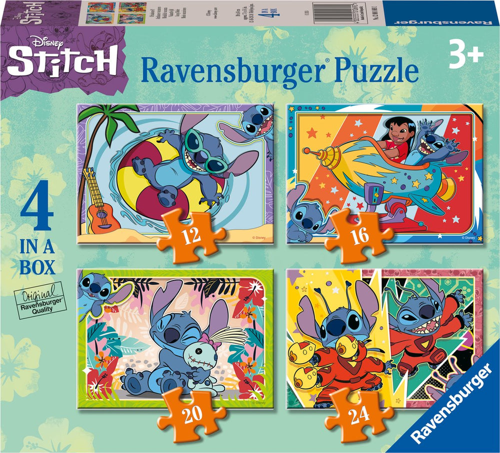 Ravensburger Disney Stitch 4-in-1 Box Jigsaw Puzzle - 12+16+20+24 Pieces - Children's Puzzle