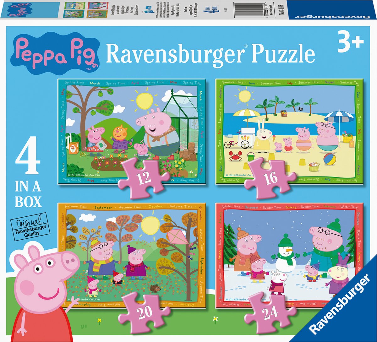 Ravensburger - Peppa Pig Seizoenenpuzzel 4in1