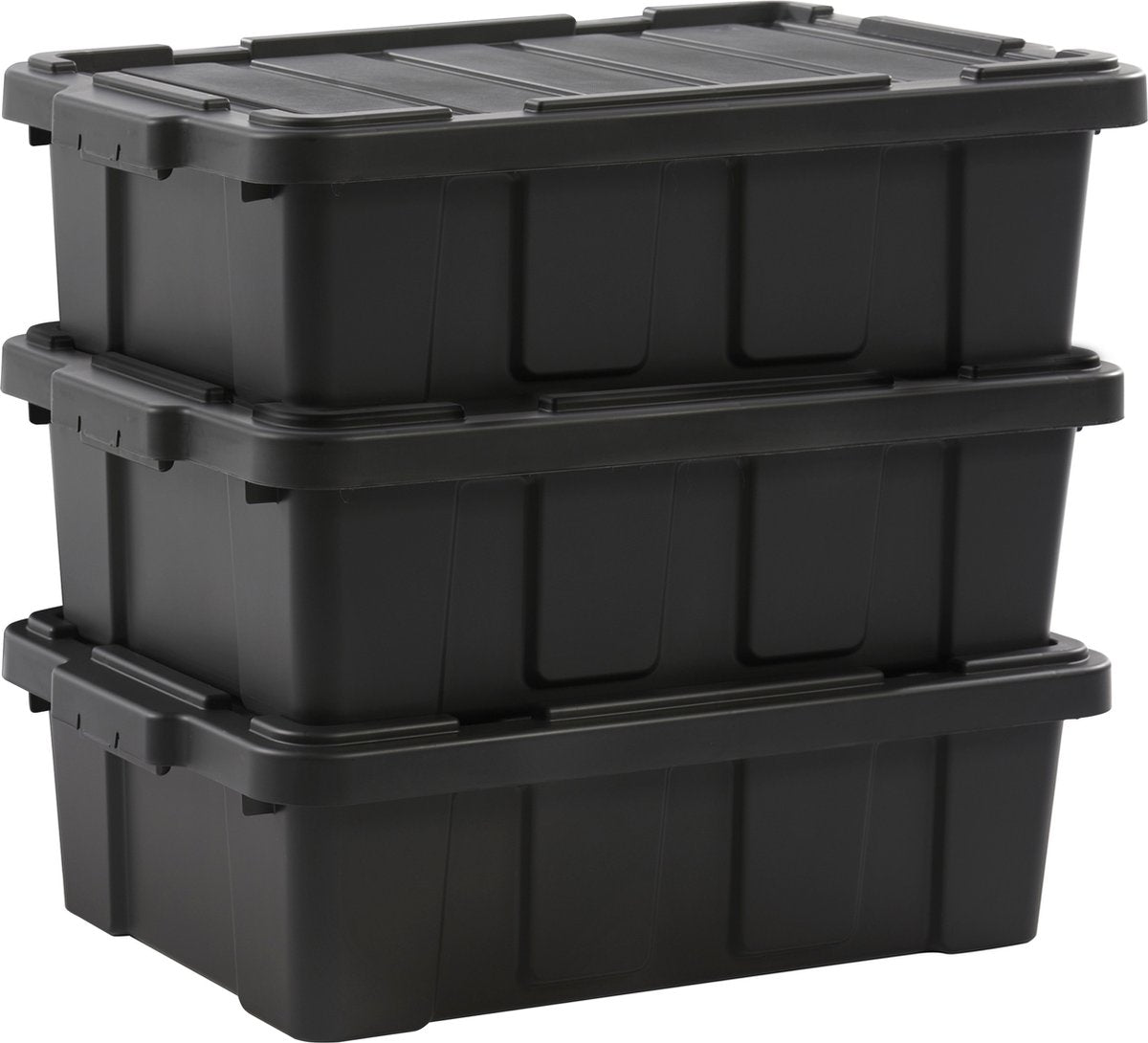 Iris powerbox robuust opbergbox - 25l - 100% recycled kunststof - zwart - set van 3