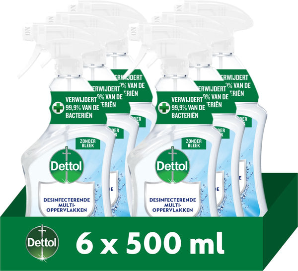 Dettol desinfecterende multi-oppervlakken allesreiniger spray - 6 x 500 ml - voordeelverpakking
