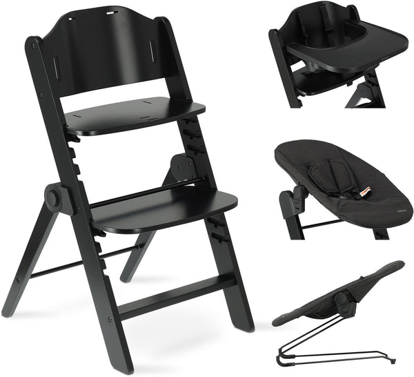 Deryan odin luxe kinderstoel met bouncer - zwart donkergrijs