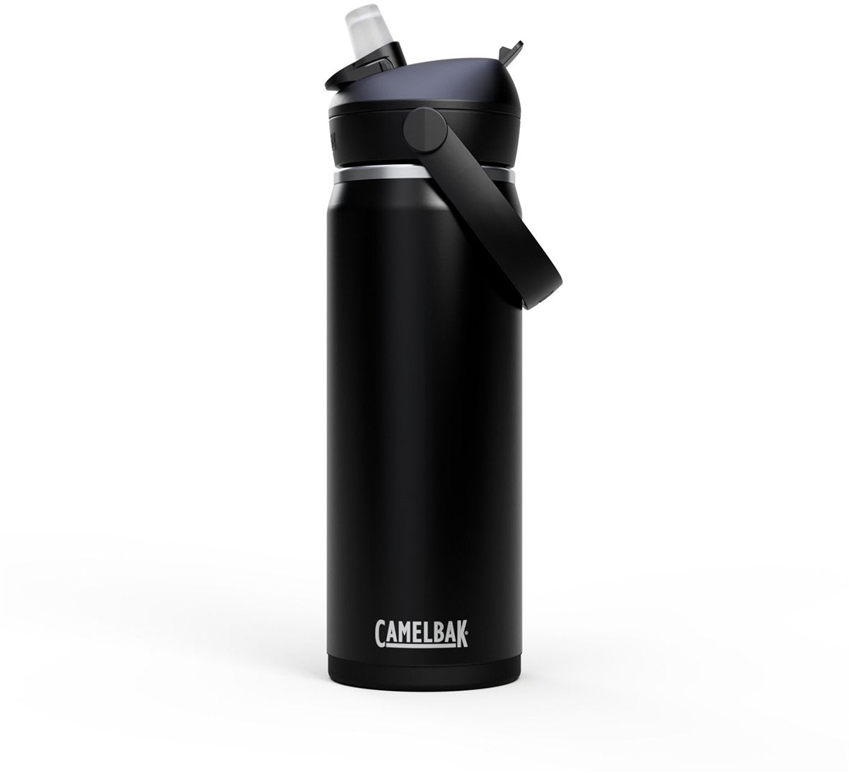 Camelbak thrive flip straw drinkfles - 600 ml - rvs - met rietje - isolatie waterfles - zwart