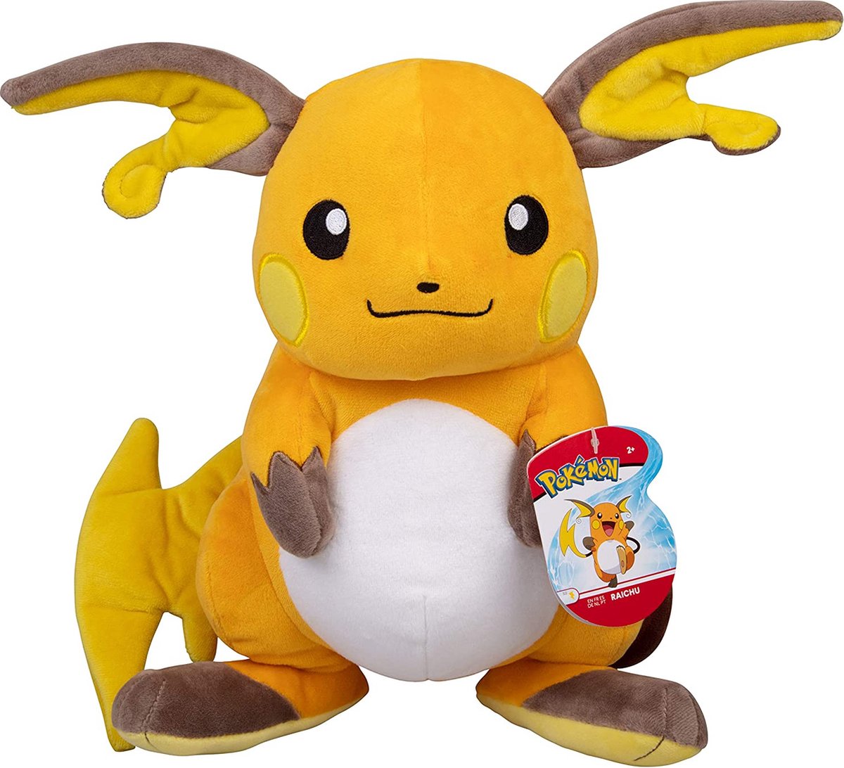 Jazwares pokémon pluche - raichu 30 cm