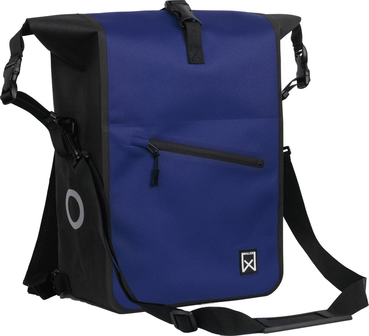 Willex rugzak combi fietstas 100% waterdicht blauw