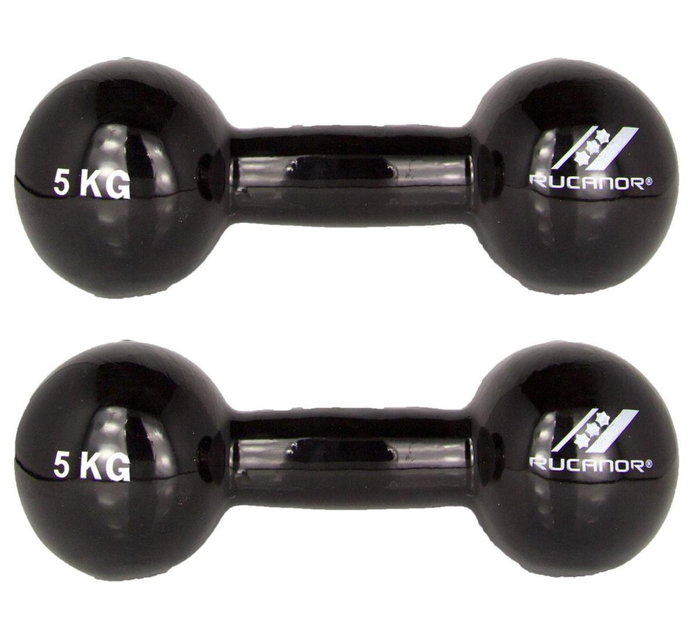 Rucanor dumbbells 5 kg 2 stuks zwart