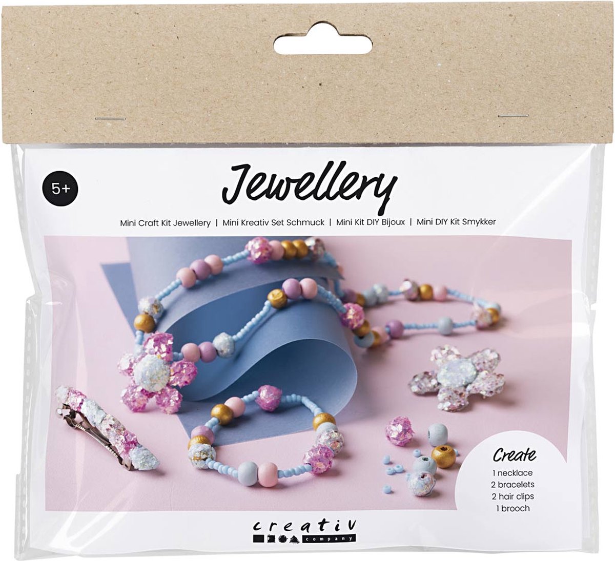 Creativ company mini hobbyset sieraden halsketting armband clips broche