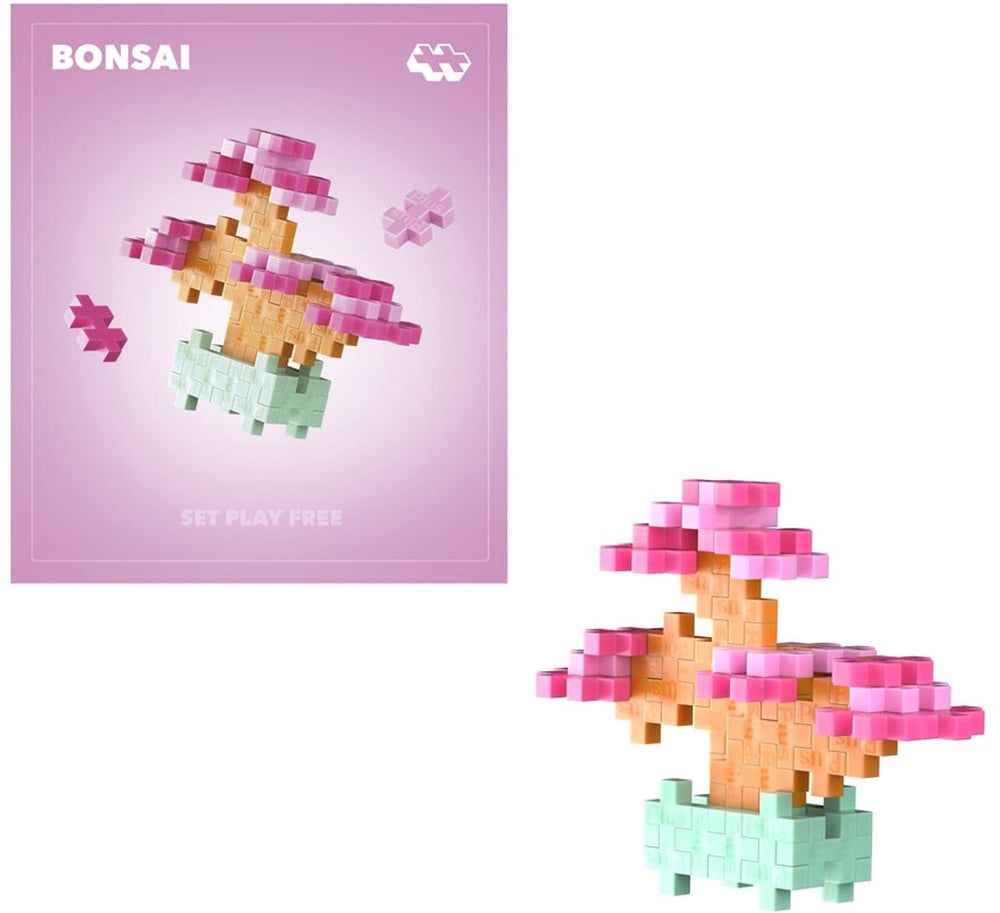 Plus-plus plant pack bloem bonsai roze 4339 - botanical bouwspeelgoed - constructiespeelgoed - set met 50 bouwstenen - vanaf 5 jaar
