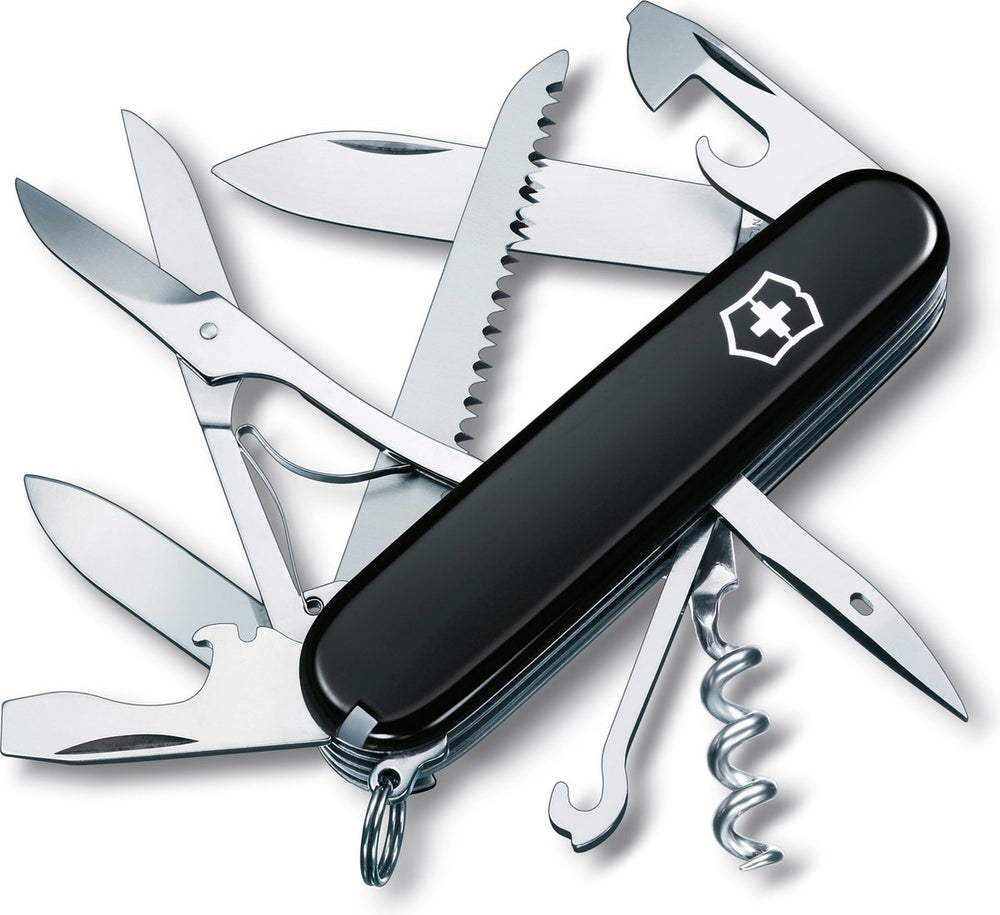 Victorinox huntsman zwitsers zakmes - 15 functies - zwart - rvs
