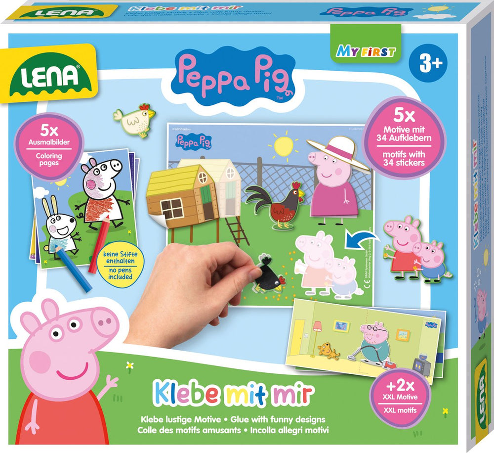 Lena peppa pig educatief knutselspel - leren lijmen en plakken.