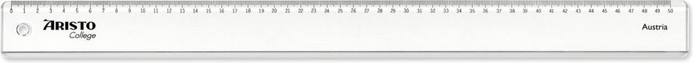 Aristo liniaal - geocollege - lengte 50cm - mm cm schaalverdeling - transparant kunststof - ar-23050