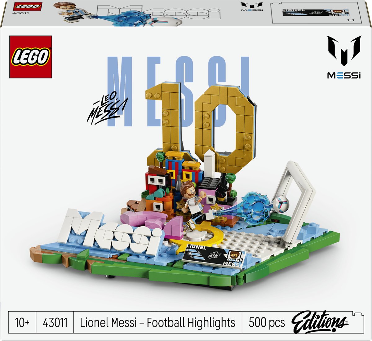 Lego editions lionel messi – voetbalhoogtepunten bouwpakket en kinderkamer decoratie - 43011