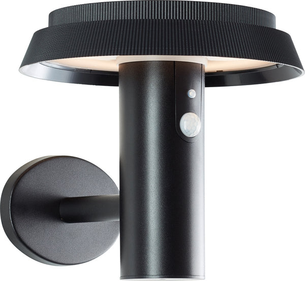 Brilliant alvero - buiten wandlamp - led 4w - solar - 500 lm - 3000k - ip44 - zwart