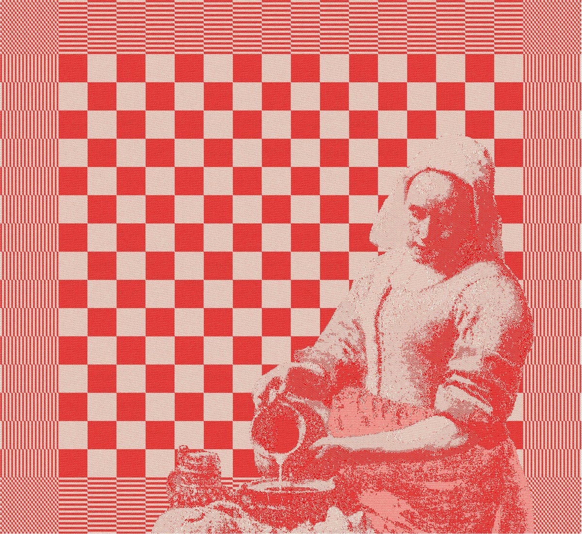 Ddddd theedoek melkmeisje 60 x 65 rood