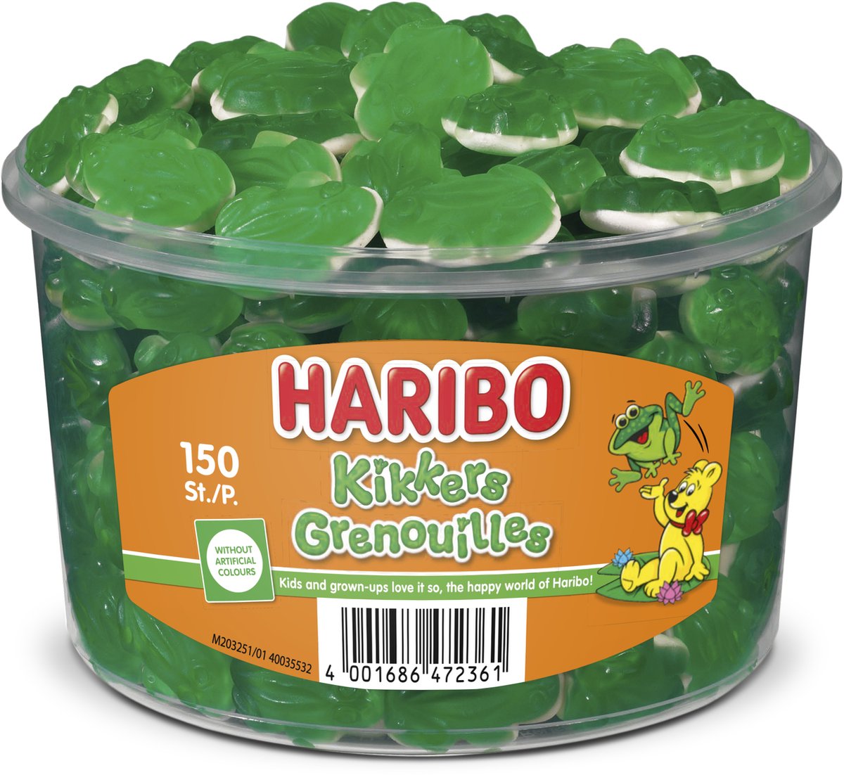 Haribo kikkers - snoep met schuim - 150 stuks silo