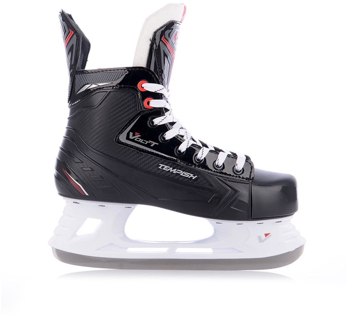 Tempish - volt-t - ijshockeyschaatsen - schaatsen heren - zwart - versterkte enkelcups high-grip rvs hockeyijzer - maat eu 44