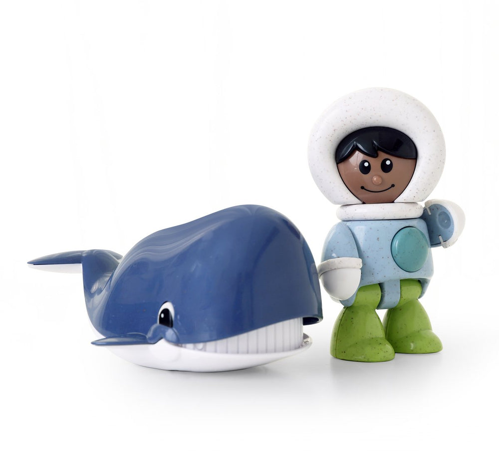 Tolo bio speelgoedset walvis en pooljongen - educatief duurzaam speelgoed.