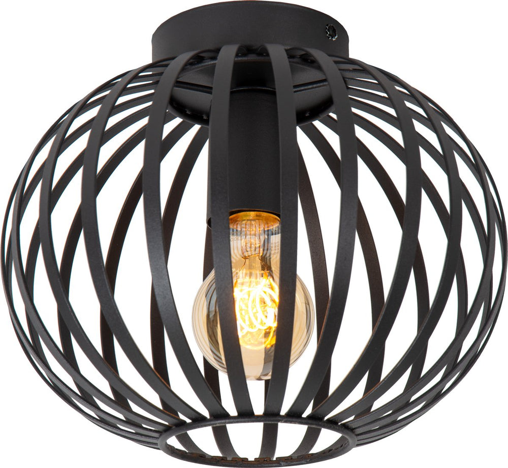 Lucide manuela –sylvan - plafonnière (plafondlamp) - ø 25,5 cm - 1xe27 - zwart
