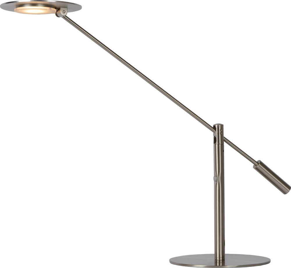 Lucide anselmo - bureaulamp - led dimbaar - 1x9w 3000k - mat chroom