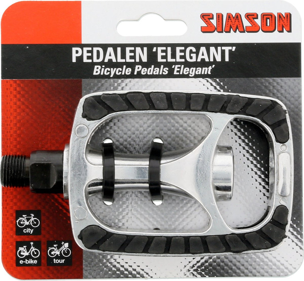 pedalenset Elegant 9 16 inch zilver zwart