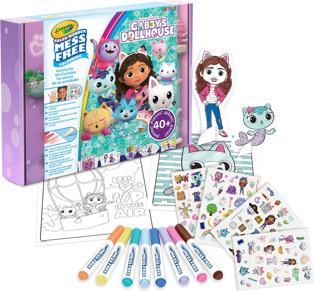 Crayola - color wonder - hobbypakket - gabby's poppenhuis vlekvrije cadeauset - voor kinderen
